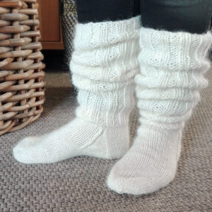 Strikkekit: garn opskrift til 2-i-1 sokker, model CLIONA • Blog om strik af Marianne Porsborg fra Doggerland Design