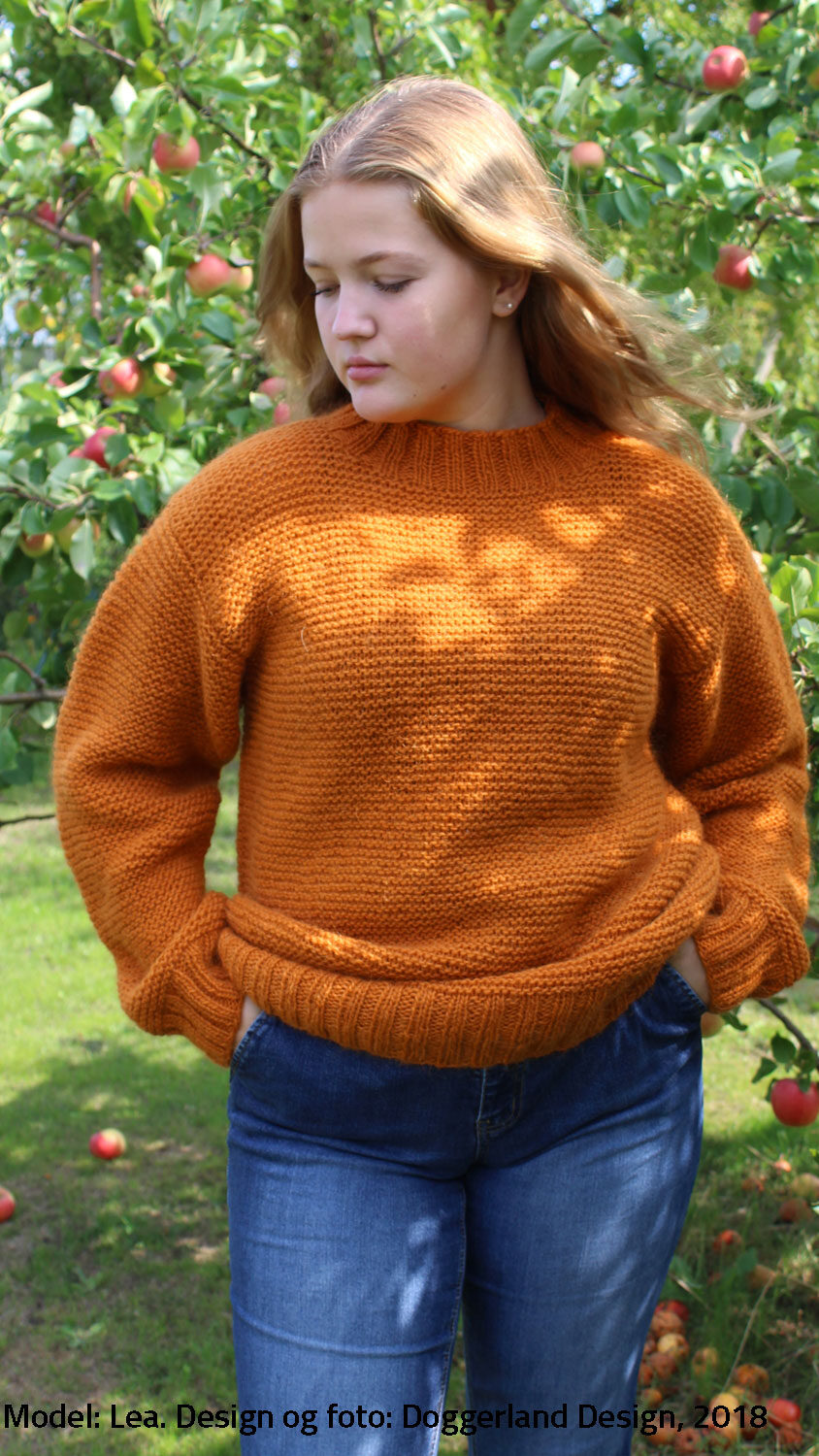 Brighid sweater, strikkeopskrift til download fra Doggerland Design